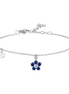 luca barra - BRACCIALE DONNA IN ACCIAIO CON PENDENTE FIORE E PETALI ZIRCONE BLU