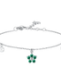 luca barra - BRACCIALE DONNA IN ACCIAIO CON PENDENTE FIORE E PETALI ZIRCONE VERDE