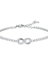 luca barra - BRACCIALE TENNIS DONNA IN ACCIAIO CON INFINITO E PUNTI LUCE CON ZIRCONI BIANCHI