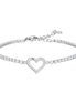 luca barra - BRACCIALE TENNIS DONNA IN ACCIAIO CON CUORE E PUNTI LUCE DI ZIRCONE BIANCO