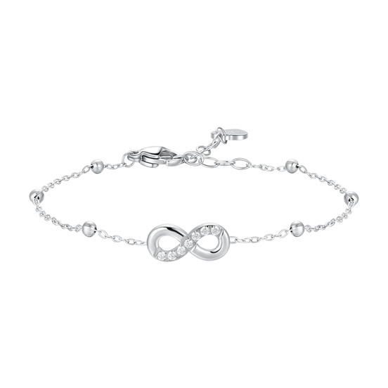 luca barra - BRACCIALE DONNA IN ACCIAIO CON INFINITO E PUNTI LUCE DI ZIRCONE BIANCO