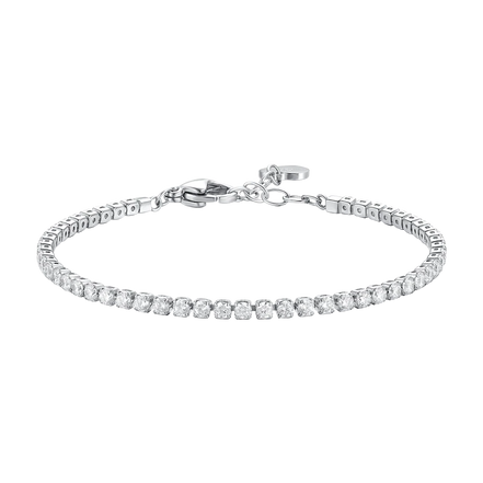 luca barra - BRACCIALE TENNIS DONNA IN ACCIAIO CON ZIRCONI BIANCHI