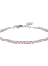luca barra - BRACCIALE TENNIS DONNA IN ACCIAIO CON ZIRCONI ROSA