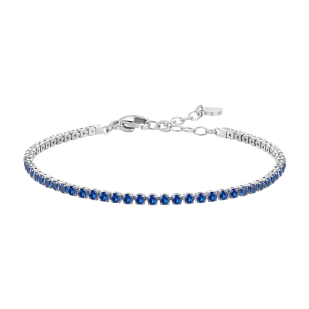 luca barra - BRACCIALE TENNIS DONNA IN ACCIAIO CON ZIRCONI BLU