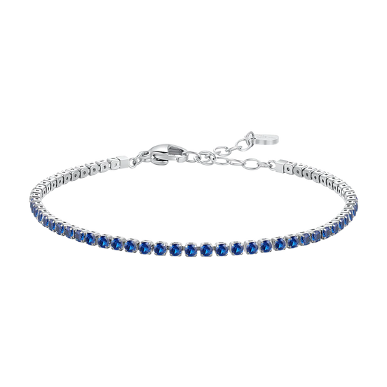 luca barra - BRACCIALE TENNIS DONNA IN ACCIAIO CON ZIRCONI BLU
