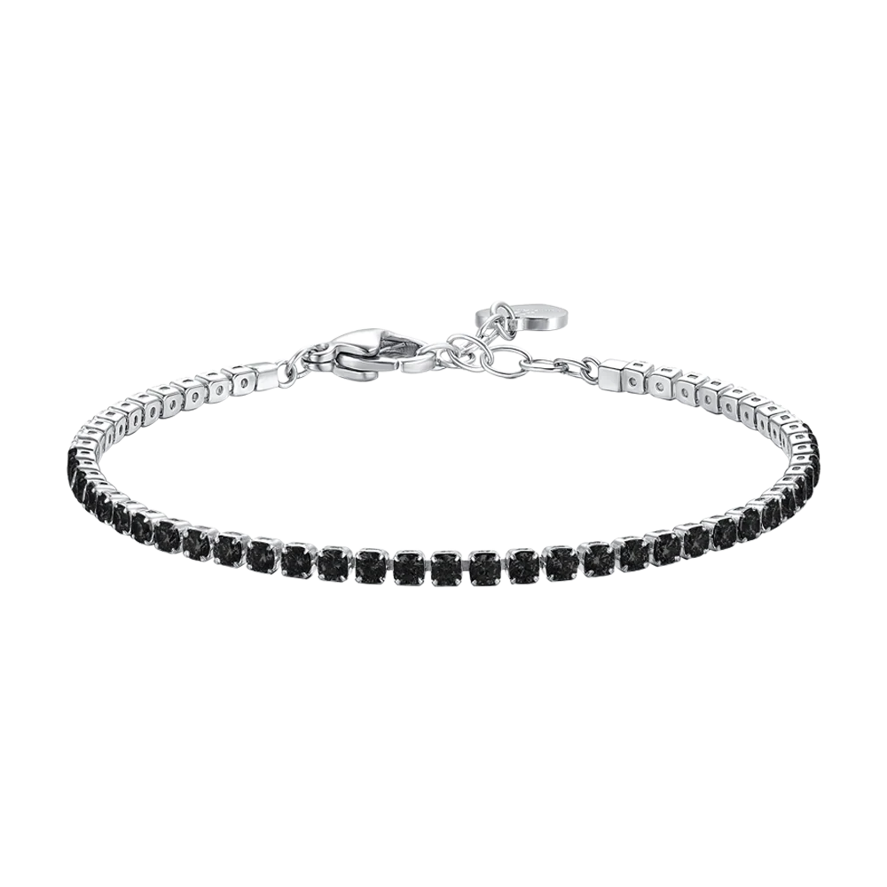 luca barra - BRACCIALE TENNIS DONNA IN ACCIAIO CON ZIRCONI NERI