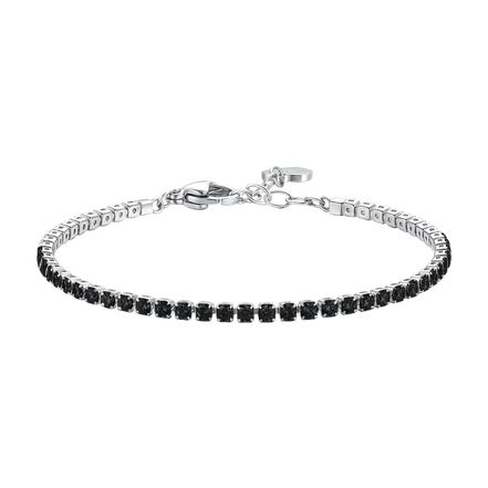 luca barra - BRACCIALE TENNIS DONNA IN ACCIAIO CON ZIRCONI NERI