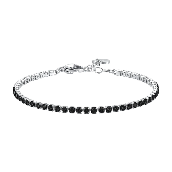 luca barra - BRACCIALE TENNIS DONNA IN ACCIAIO CON ZIRCONI NERI