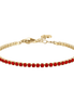luca barra - BRACCIALE TENNIS DONNA IN ACCIAIO COLORE ORO CON ZIRCONI ROSSI