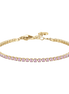 luca barra - BRACCIALE TENNIS DONNA IN ACCIAIO COLORE ORO CON ZIRCONI ROSA