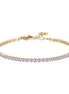 luca barra - BRACCIALE TENNIS DONNA IN ACCIAIO COLORE ORO CON ZIRCONI VIOLA