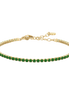 luca barra - BRACCIALE TENNIS DONNA IN ACCIAIO COLORE ORO CON ZIRCONI VERDI