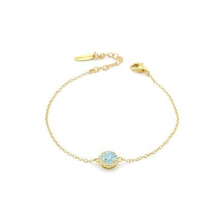 BR600DA Bracciale oro giallo con cristallo acquamrina e zirconi