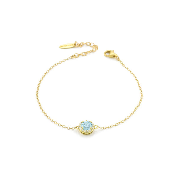 BR600DA Bracciale oro giallo con cristallo acquamrina e zirconi