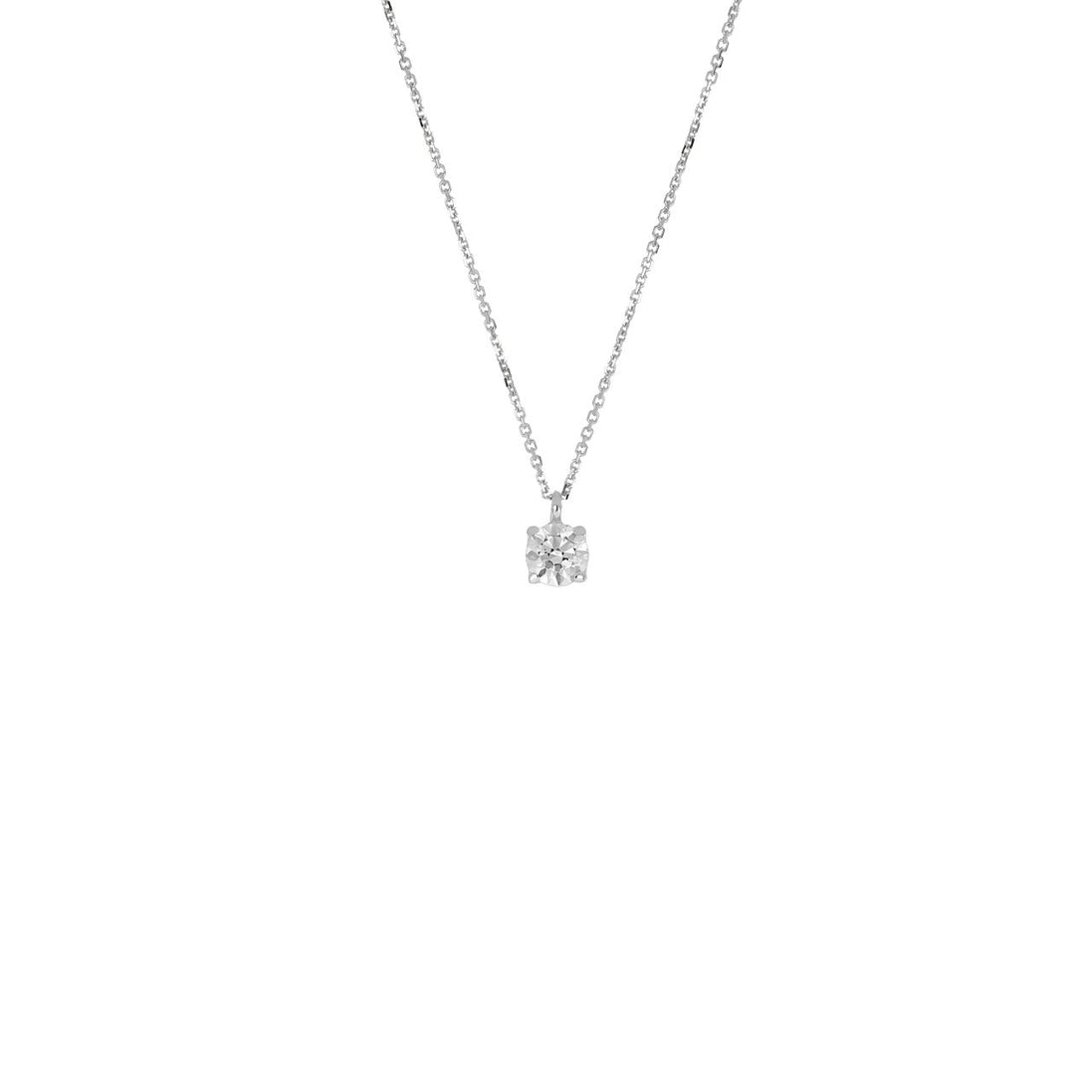 igold - Collana Punto Luce Classico in Oro Bianco 375% 9kt