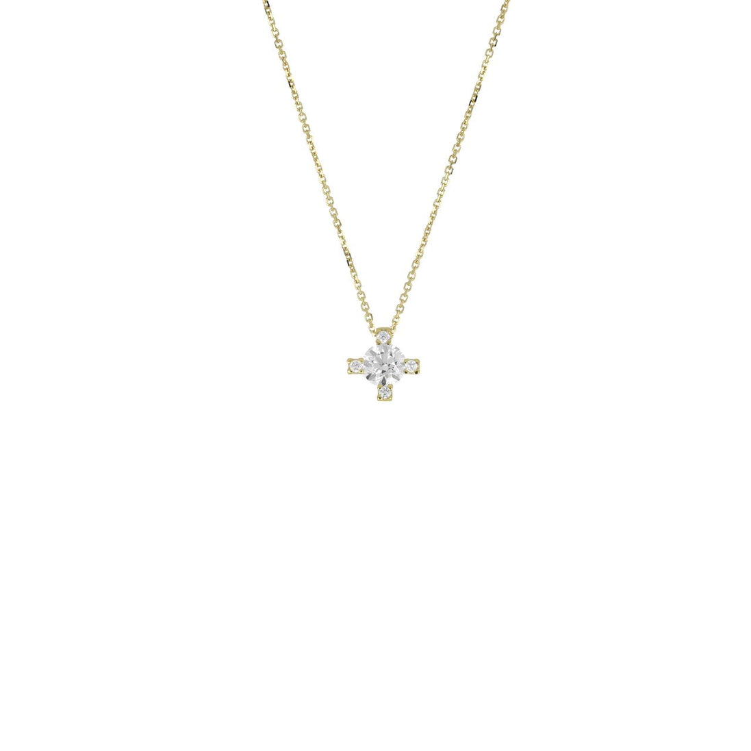 igold - Collana Punto Luce con Zircone in Oro Bianco 375% 9kt