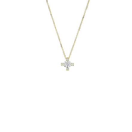 igold - Collana Punto Luce con Zircone in Oro Bianco 375% 9kt