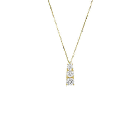 igold - Collana Trilogy in Oro 375% 9kt con Tre Zirconi