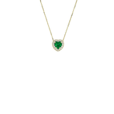 igold - Collana Cuore Verde in Oro 375% 9kt con Zirconi