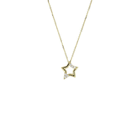 igold - Collana con Ciondolo Stella in Oro 375% 9kt con Zirconi