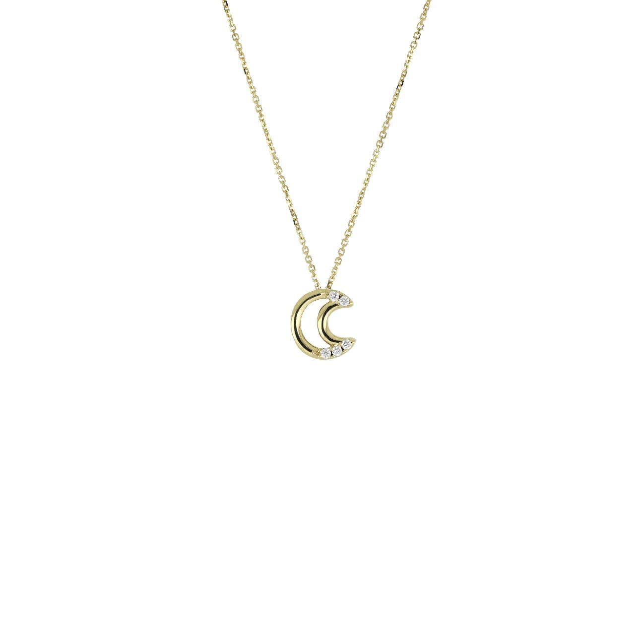 igold - Collana in Oro 375% 9kt con Luna Zirconata
