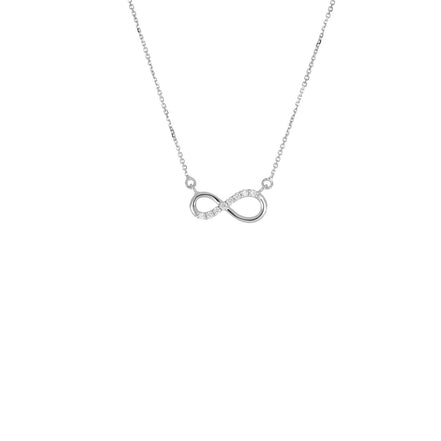 igold - Collana Infinito con Zirconi in Oro Bianco 375% 9kt