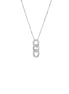 igold - Collana in Oro Bianco 375% 9kt con Ciondolo a Tre Cerchi Zirconati