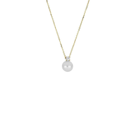 igold - Collana in Oro 375% 9kt con Perla e Zircone
