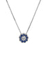 igold - Collana Punto Luce Halo con Zirconi Blu in Oro Bianco 375% 9kt