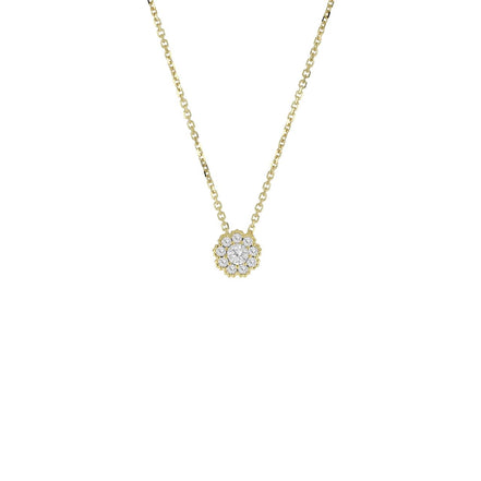 igold - Collana in Oro 375% 9kt con Fiore di Zirconi