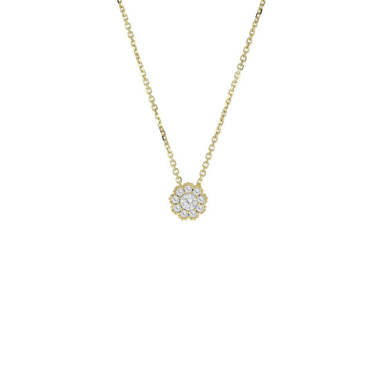 igold - Collana in Oro 375% 9kt con Fiore di Zirconi