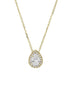 igold - Collana in Oro 375% 9kt con Goccia di Zircone e Pavé