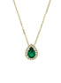 igold - Collana in Oro 375% 9kt con Goccia Verde e Zirconi