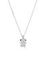 igold - Collana in Oro Bianco 375% 9kt con Ciondolo Bimba e Zirconi