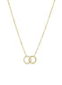 igold - Collana in Oro 375% 9kt con Doppio Cerchio e Zirconi