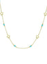igold - Collana con Stelle e Perline Turchesi in Oro Giallo 375% 9 kt