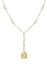 igold - Collana con Cristalli Trasparenti e Pendenti a Goccia in Oro Giallo 9 kt