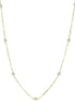 igold - Collana con Catena a Maglie Allungate e Perle Bianche in Oro Giallo 375% 9 kt