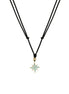 igold - Collana Rosa dei Venti Smaltata con Cordino Nero in Oro 375% 9kt