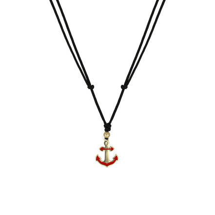igold - Collana con Ancora Smaltata in Oro 375% 9kt su Cordino