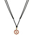 igold - Collana con Timone in Oro 375% 9kt e Smalto Rosso su Cordino Nautico