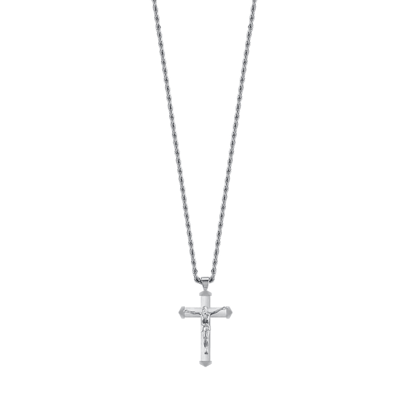 luca barra - COLLANA UOMO IN ACCIAIO CON CROCEFISSO