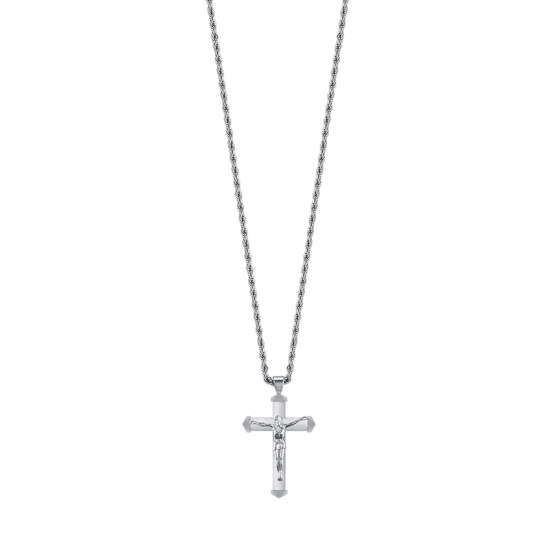 luca barra - COLLANA UOMO IN ACCIAIO CON CROCEFISSO