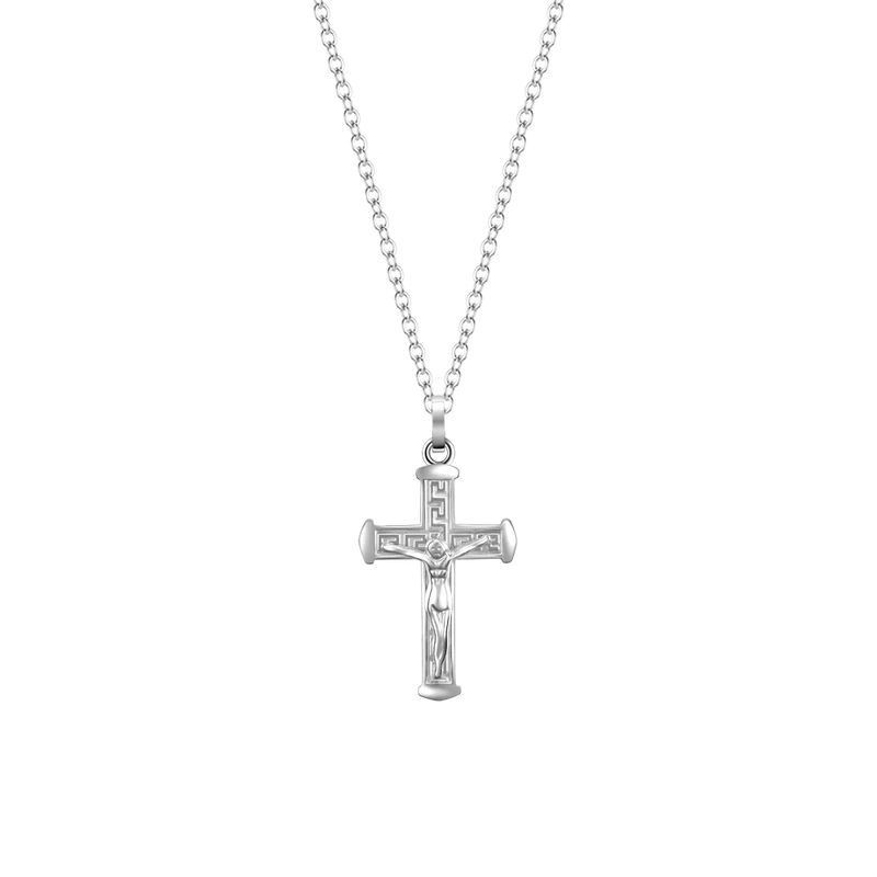 luca barra - COLLANA UOMO IN ACCIAIO CON CROCIFISSO