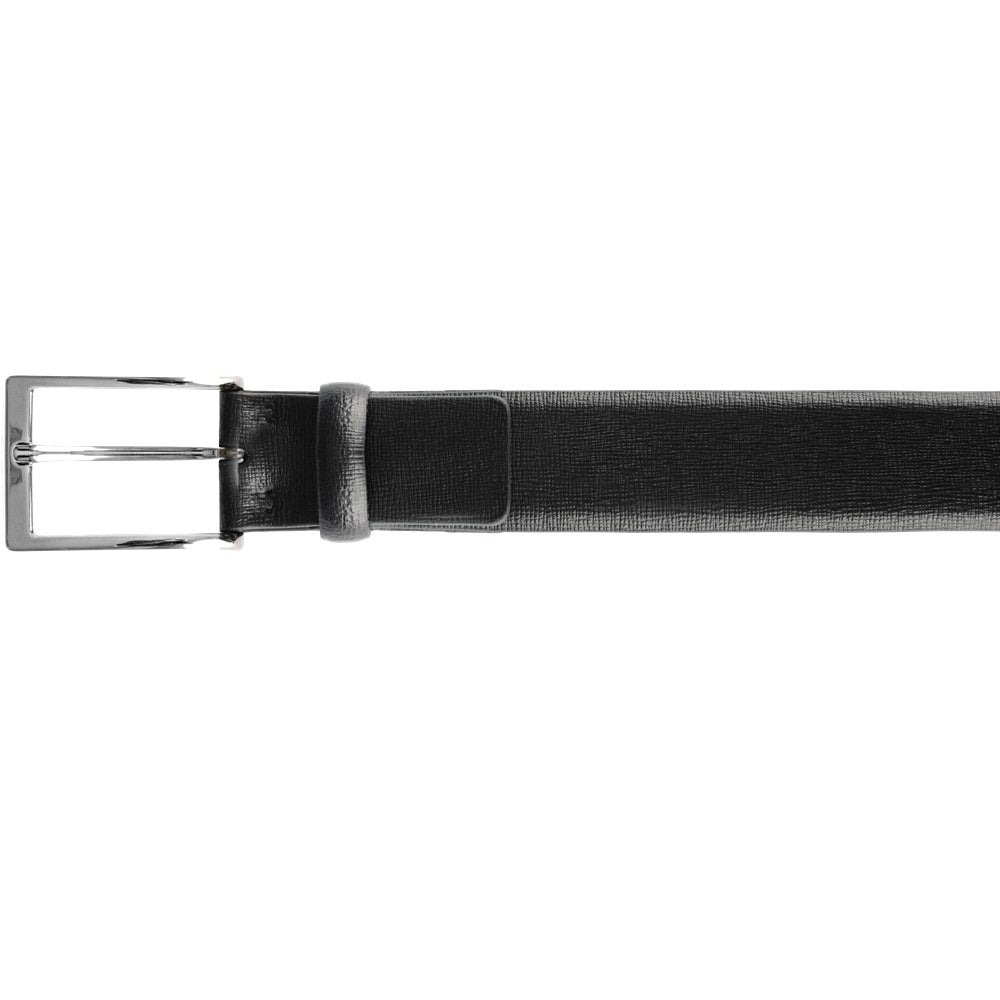 Cintura da uomo in pelle saffiano nero, Gerba. CG001B