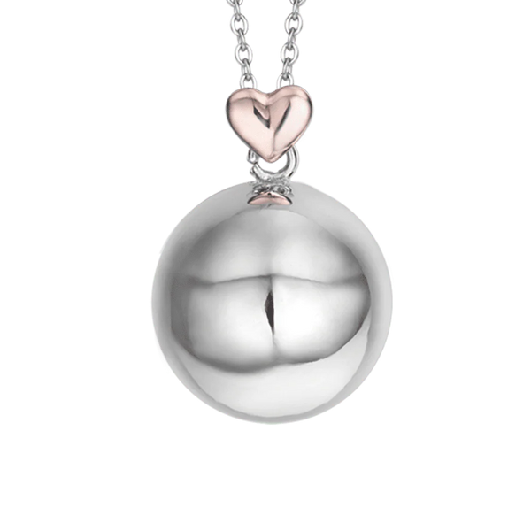 luca barra - COLLANA CHIAMA ANGELI IN ACCIAIO, CIONDOLO IN METALLO CON CUORE ROSE'