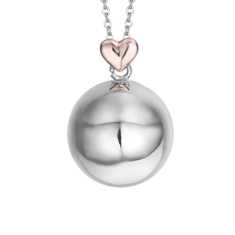 luca barra - COLLANA CHIAMA ANGELI IN ACCIAIO, CIONDOLO IN METALLO CON CUORE ROSE'