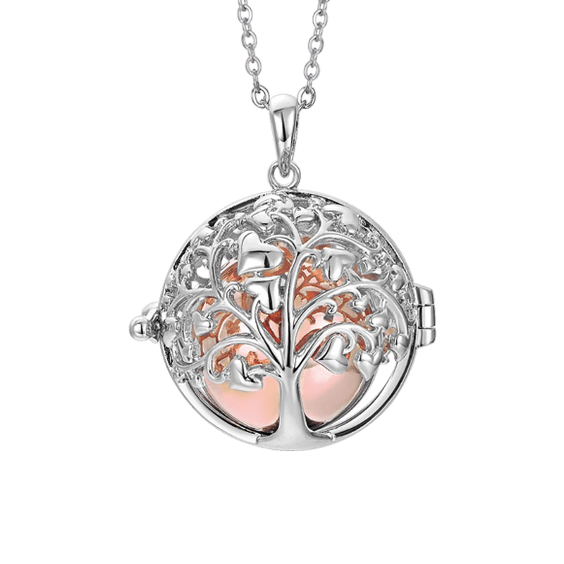 luca barra - COLLANA CHIAMA ANGELI CON ALBERO DELLA VITA ACCIAIO