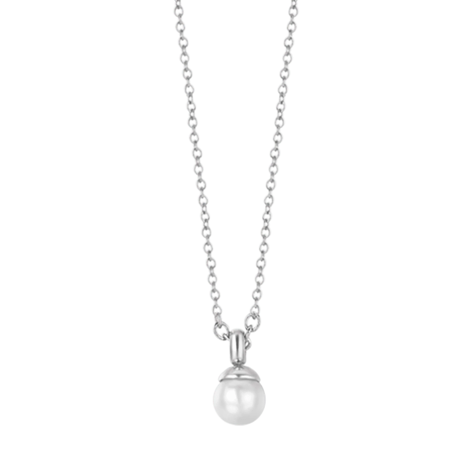 luca barra - COLLANA DONNA IN ACCIAIO CON PERLE DA 4MM