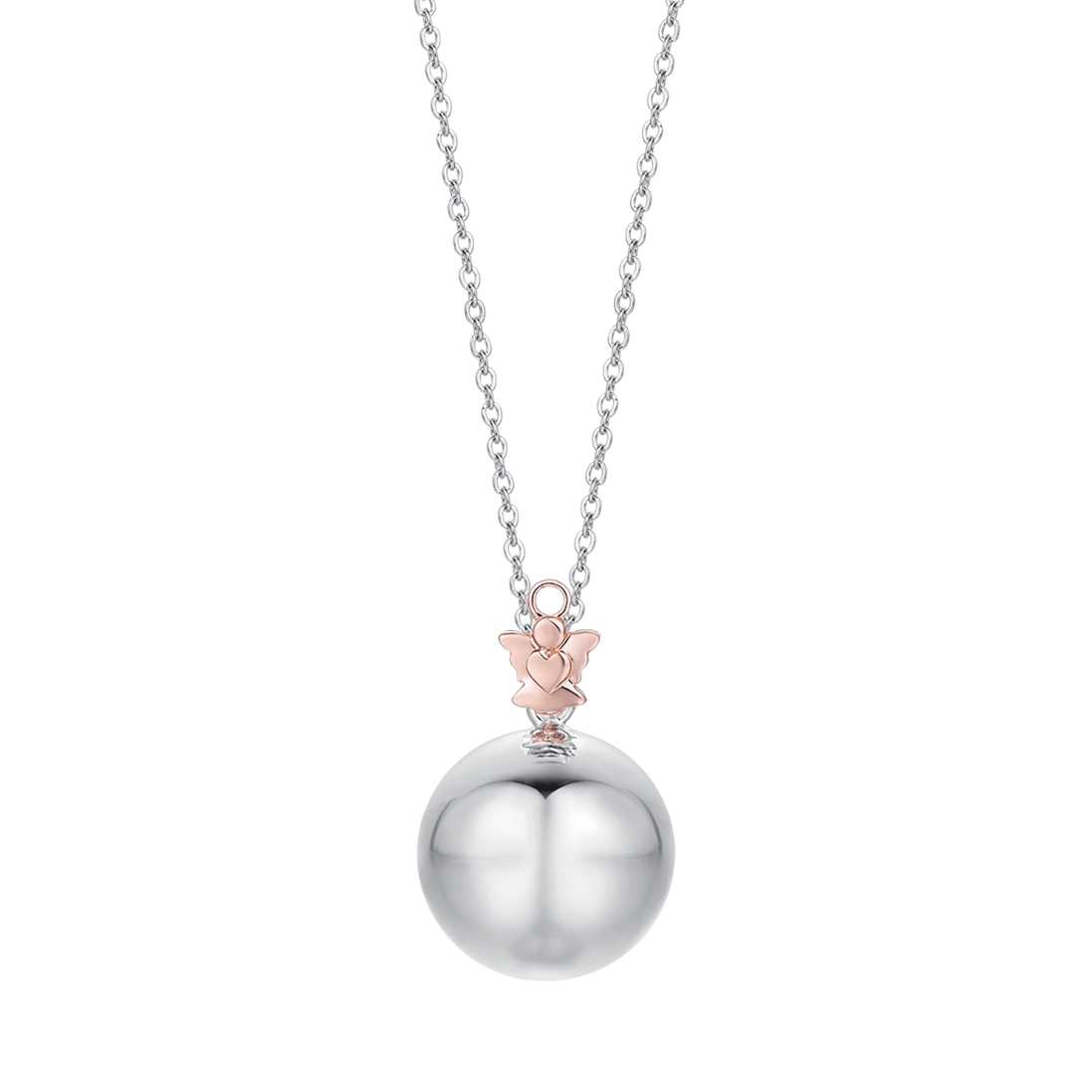 luca barra - COLLANA DONNA IN ACCIAIO CIONDOLO IN METALLO CON ANGELO IP ROSE